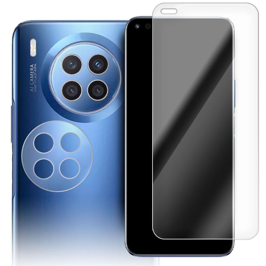 

Стекло защитное гибридное для Huawei Nova 8i + защита камеры (2 шт.)