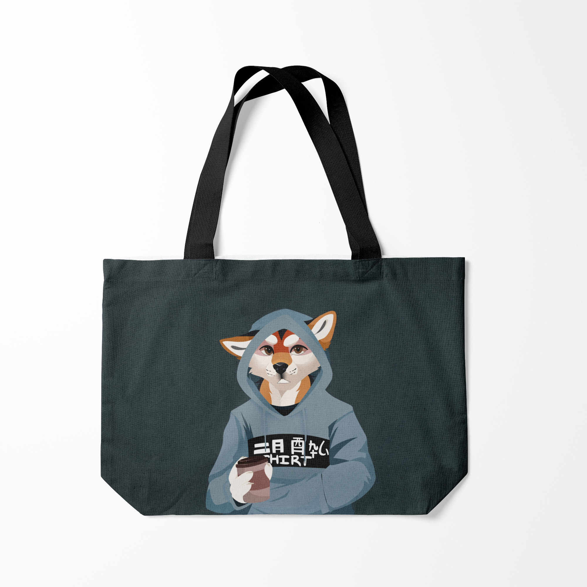 

Сумка шoппер унисекс Burnettie Furry fox, черный, Furry fox