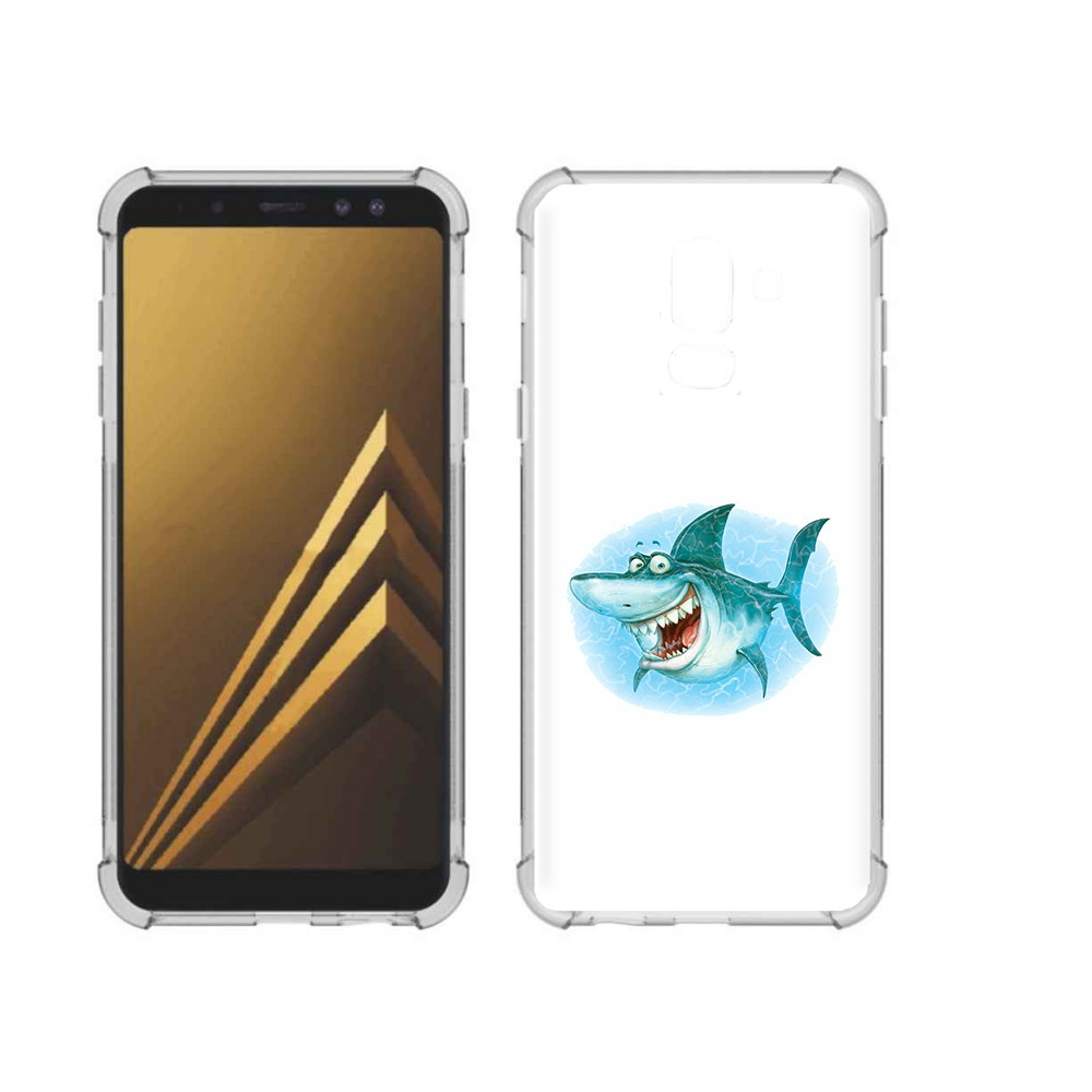 

Чехол MyPads Tocco для Samsung Galaxy A6+ (2018) веселая акула (PT111520.594.261), Прозрачный, Tocco
