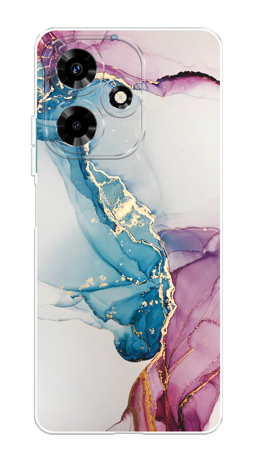 

Чехол на Infinix Hot 30 "Розовые разводы рисунок", Синий;розовый;золотистый, 3104050-1