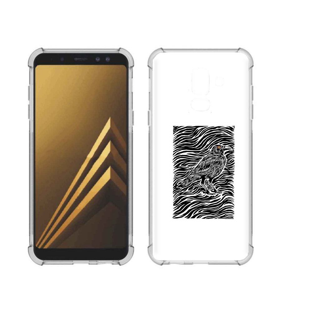 

Чехол MyPads Tocco для Samsung Galaxy A6+ (2018) ворон в абстракции (PT111520.594.272), Прозрачный, Tocco