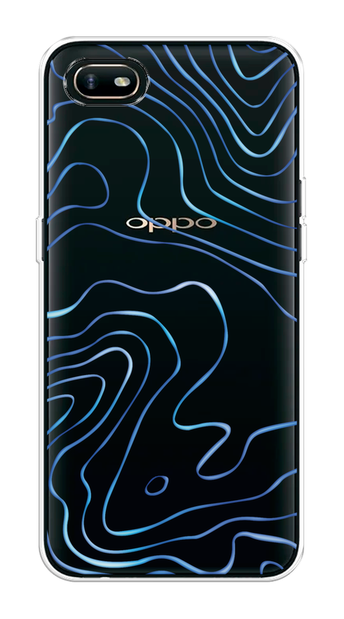 

Чехол на Oppo A1k "Blue lines", Прозрачный;синий, 252150-1