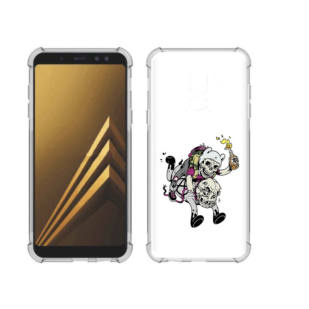 

Чехол MyPads Tocco для Samsung Galaxy A6+ (2018) время приключений скелеты, Прозрачный, Tocco