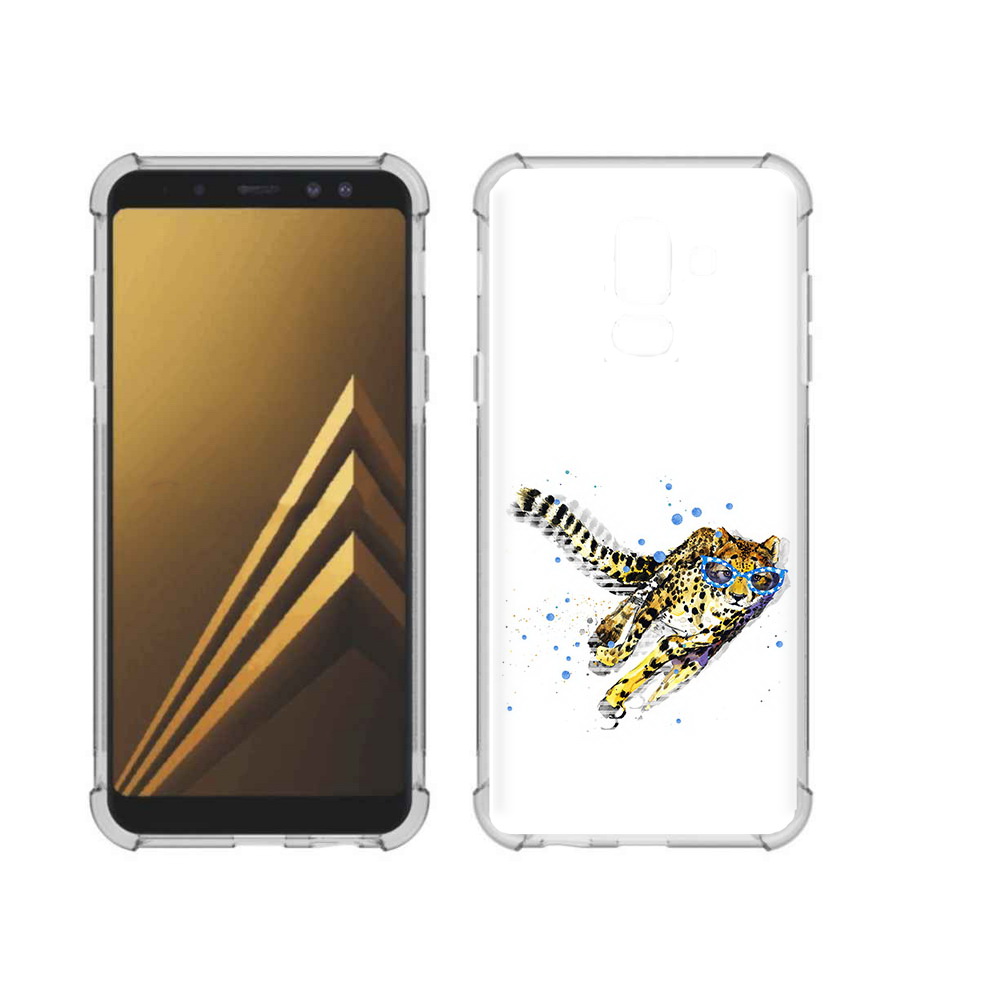 

Чехол MyPads Tocco для Samsung Galaxy A6+ (2018) гепард в очках (PT111520.594.287), Прозрачный, Tocco
