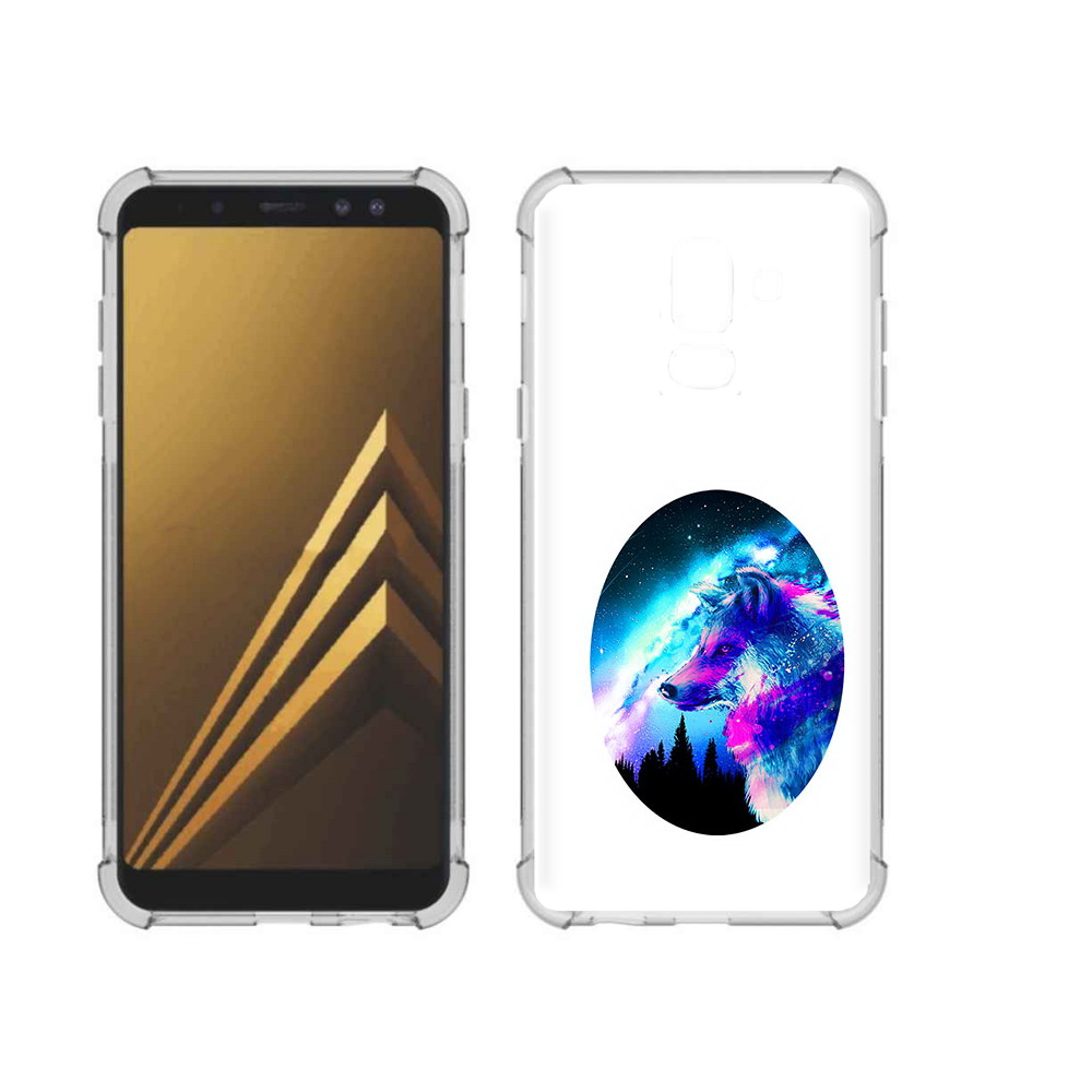 

Чехол MyPads Tocco для Samsung Galaxy A6+ (2018) голубой волк (PT111520.594.293), Прозрачный, Tocco