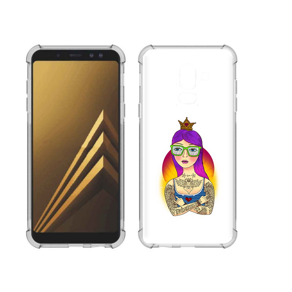 

Чехол MyPads Tocco для Samsung Galaxy A6+ (2018) девушка в татуировках с короной, Прозрачный, Tocco