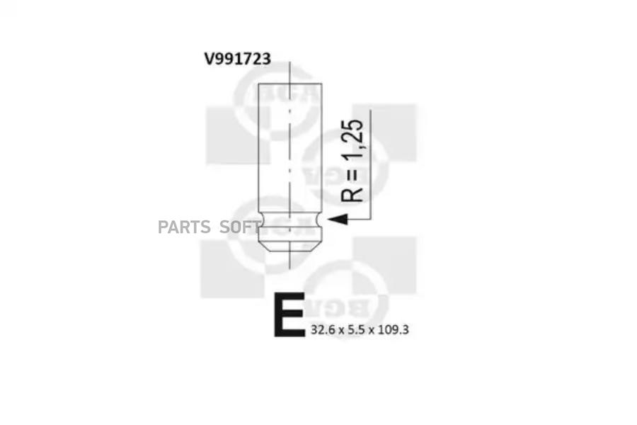 

Клапан впускной Renault Clio II/Logan I/Megane II 97>15 Nissan Kubistar 03>09 BGA V991723