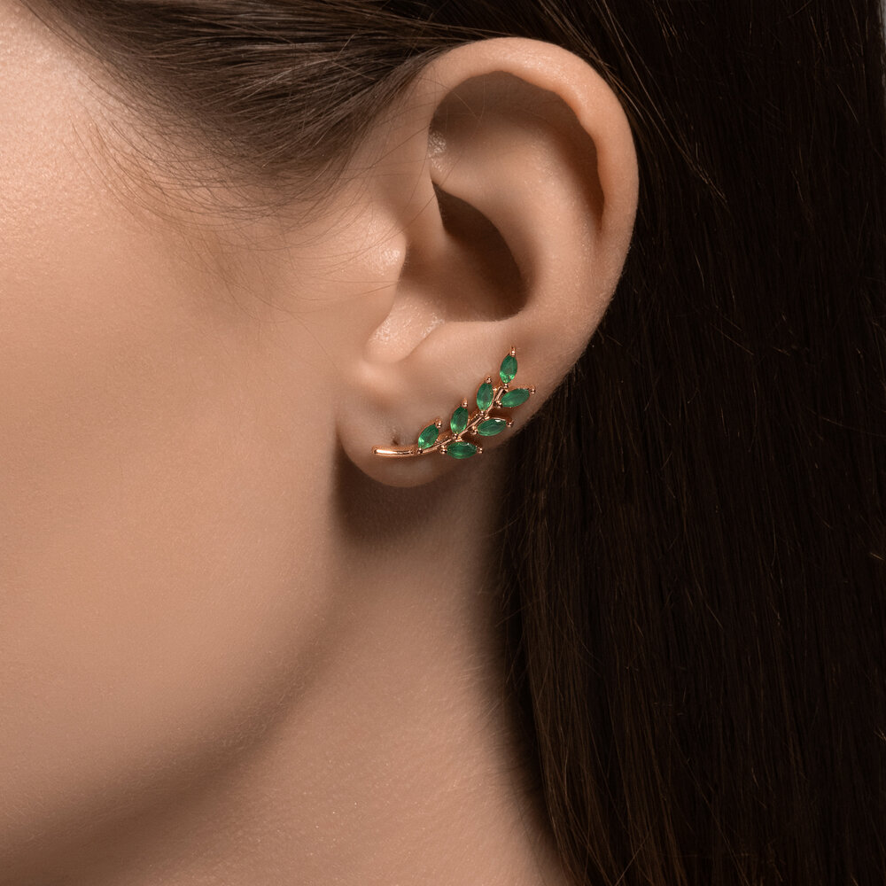

Серьги клаймберы из красного золота Diamant 51-320-02473-3, агат, 51-320-02473-3