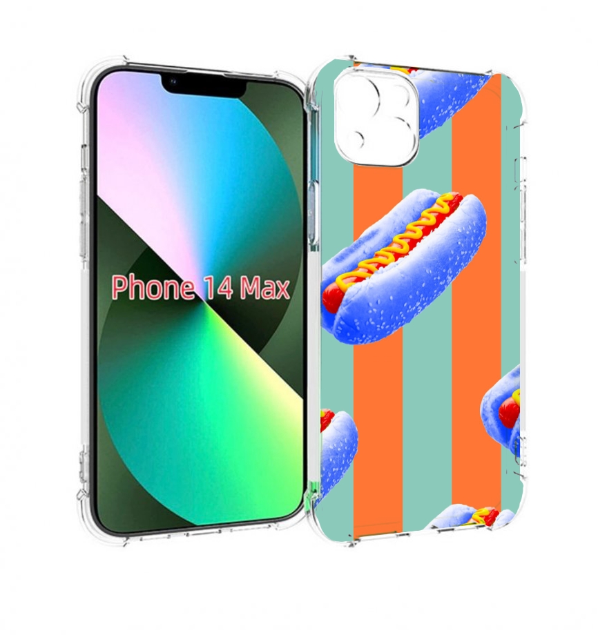 

Чехол MyPads синие хотдоги для iPhone 14 Plus (6.7), Прозрачный, Tocco
