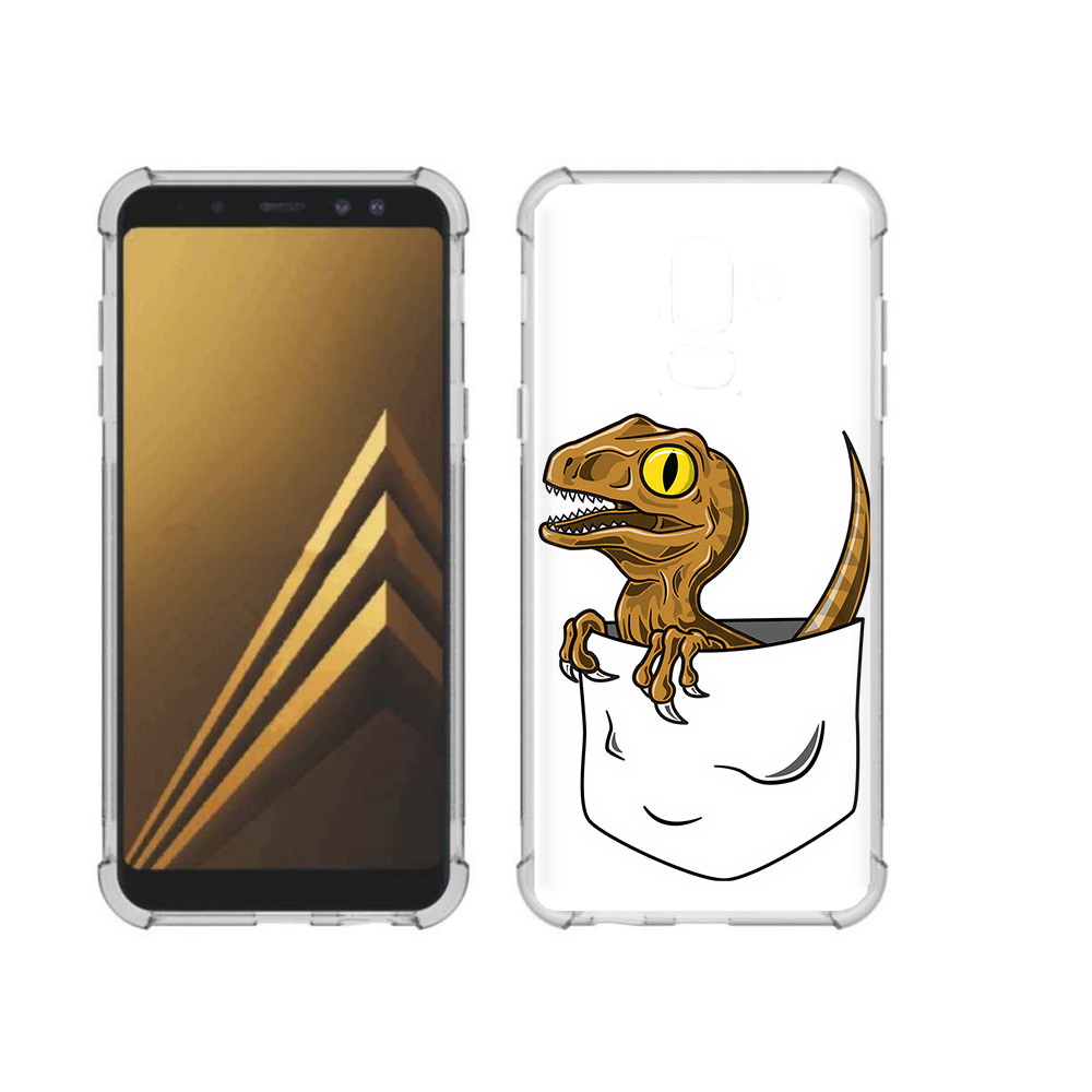 

Чехол MyPads Tocco для Samsung Galaxy A6+ (2018) динозавр в кармане (PT111520.594.327), Прозрачный, Tocco