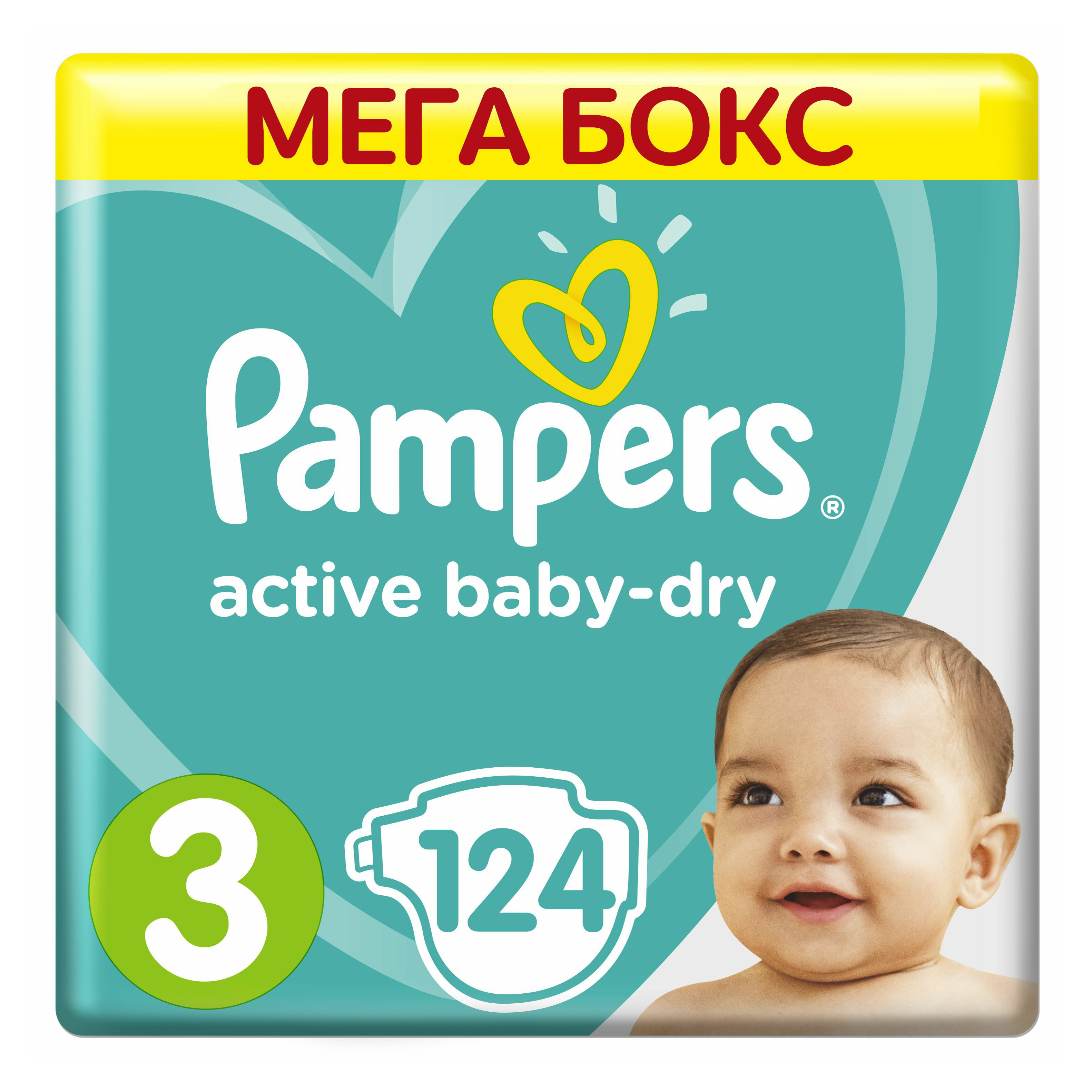 

Подгузники Pampers Active Baby Dry 3 (6-10 кг) 124 шт
