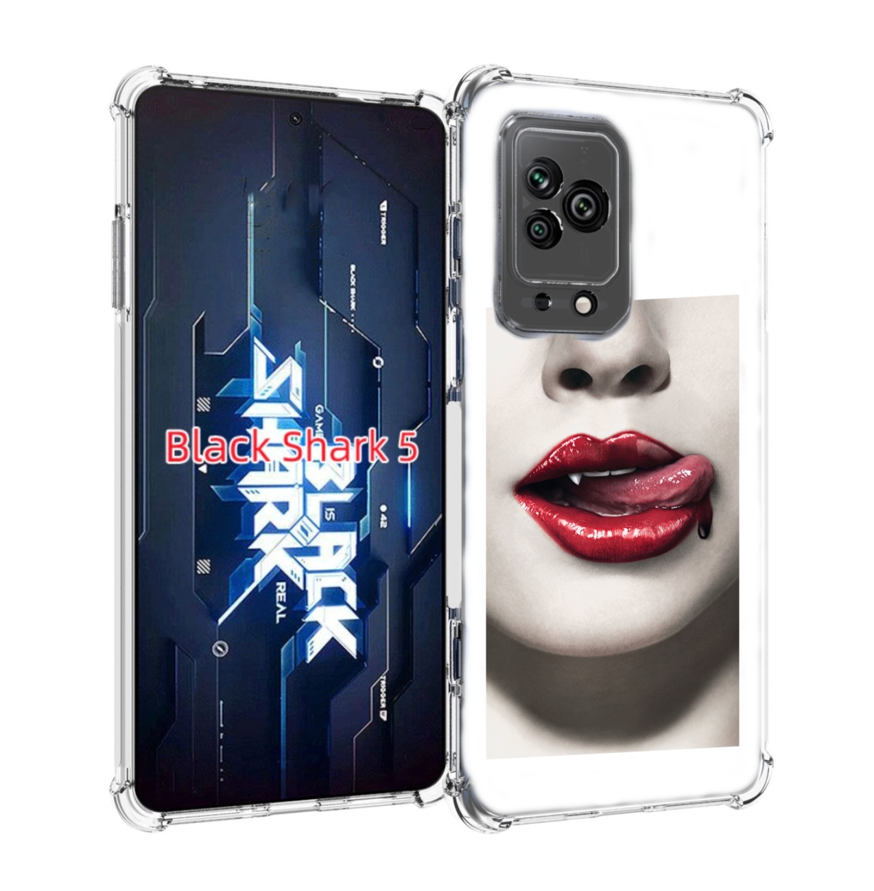 

Чехол MyPads губы-вампирши для Xiaomi Black Shark 5, Прозрачный, Tocco