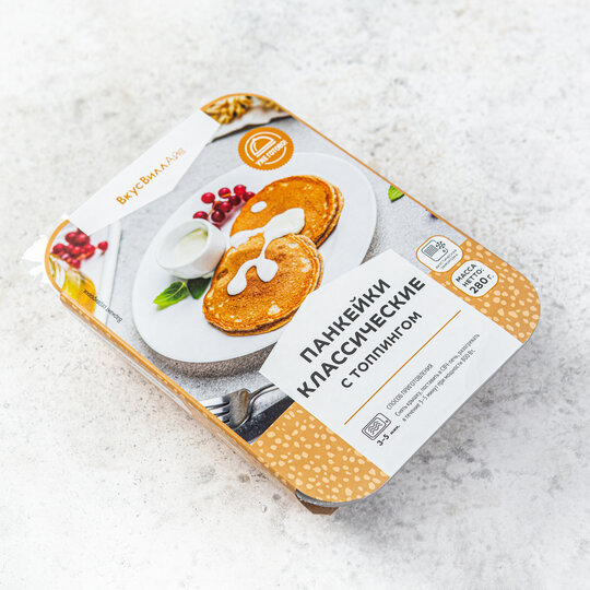 

Панкейки Вкусвилл Айс классические с топпингом замороженные 280 г