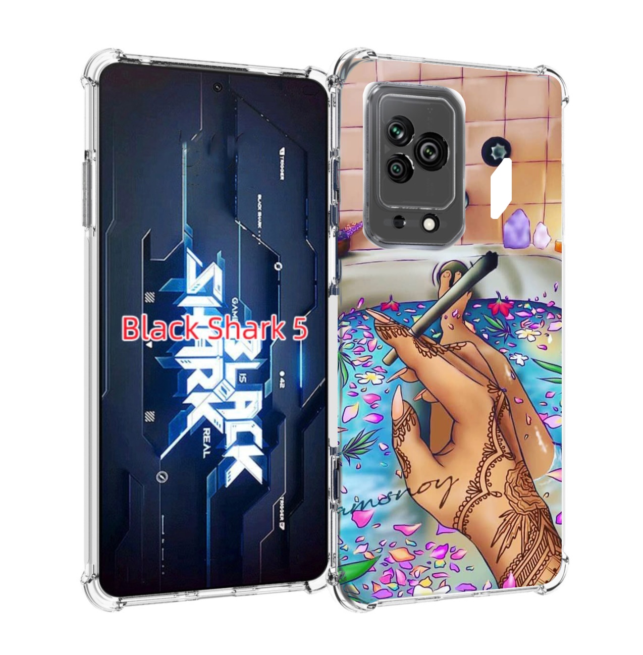 

Чехол MyPads девушка в ванне женский для Xiaomi Black Shark 5, Прозрачный, Tocco
