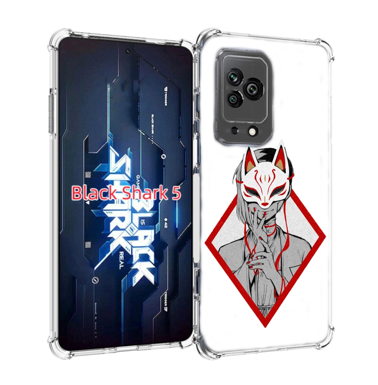 

Чехол MyPads девушка в маске япония для Xiaomi Black Shark 5, Прозрачный, Tocco