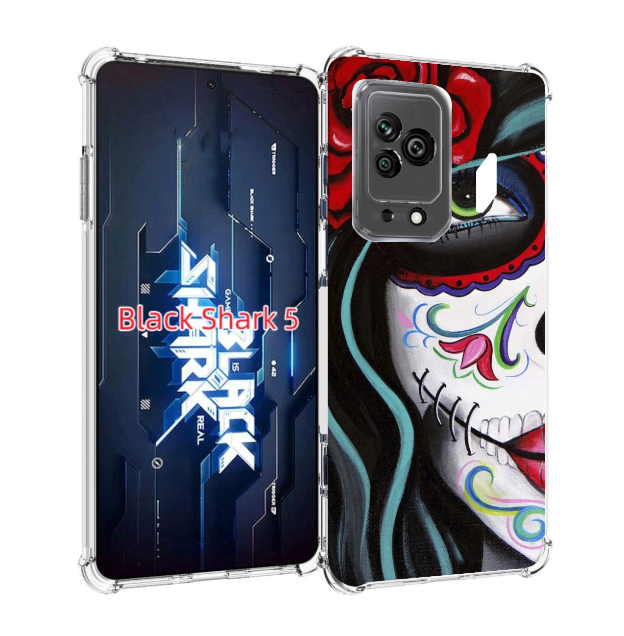 

Чехол MyPads девушка в масочке расписная женский для Xiaomi Black Shark 5, Прозрачный, Tocco