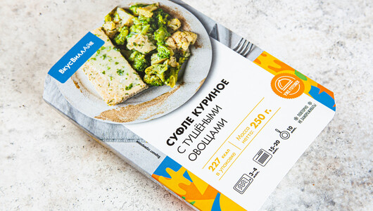 

Суфле куриное ВкусВиллАйс с тушеными овощами замороженное 250 г
