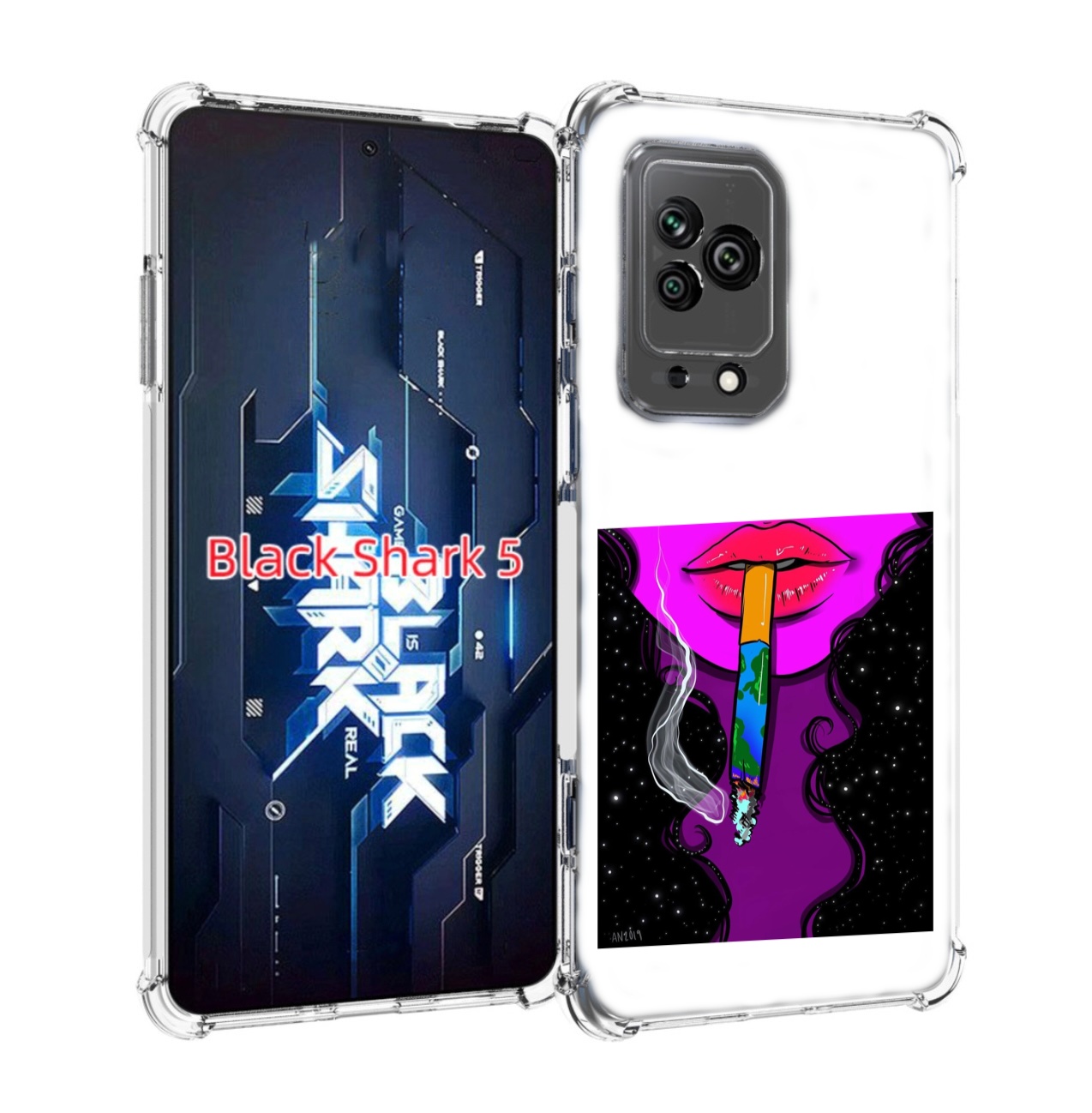 

Чехол MyPads девушка курит землю женский для Xiaomi Black Shark 5, Прозрачный, Tocco
