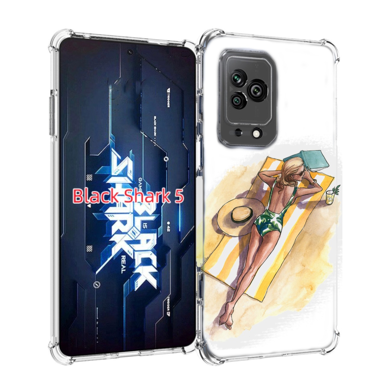 

Чехол MyPads девушка на пляже женский для Xiaomi Black Shark 5, Прозрачный, Tocco