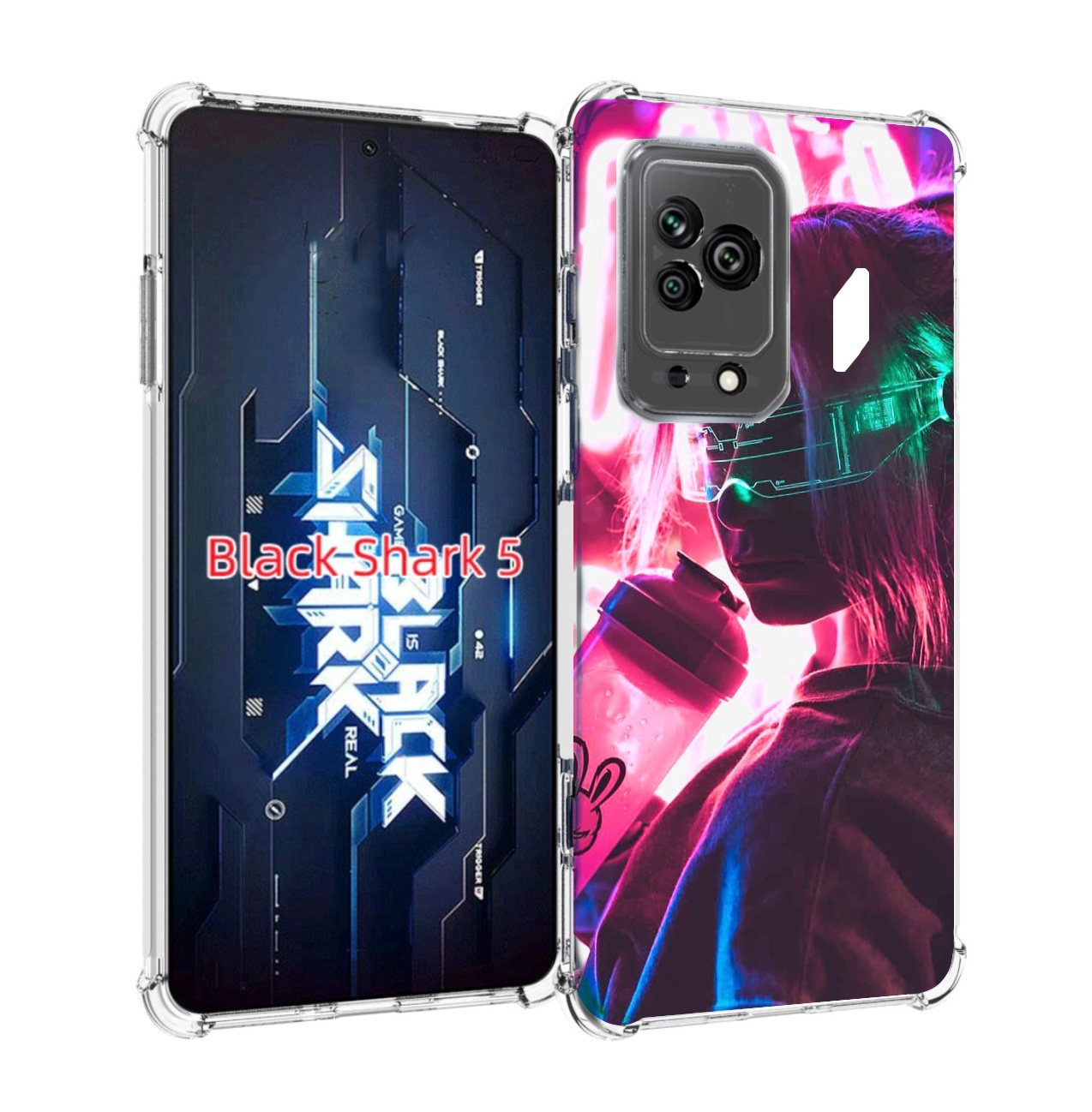 

Чехол MyPads девушка неоновый фон женский для Xiaomi Black Shark 5, Прозрачный, Tocco