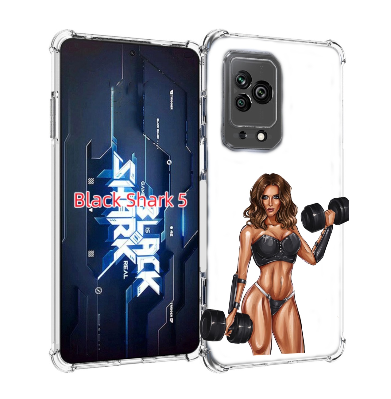 Чехол MyPads девушка с гантелями спорт женский для Xiaomi Black Shark 5