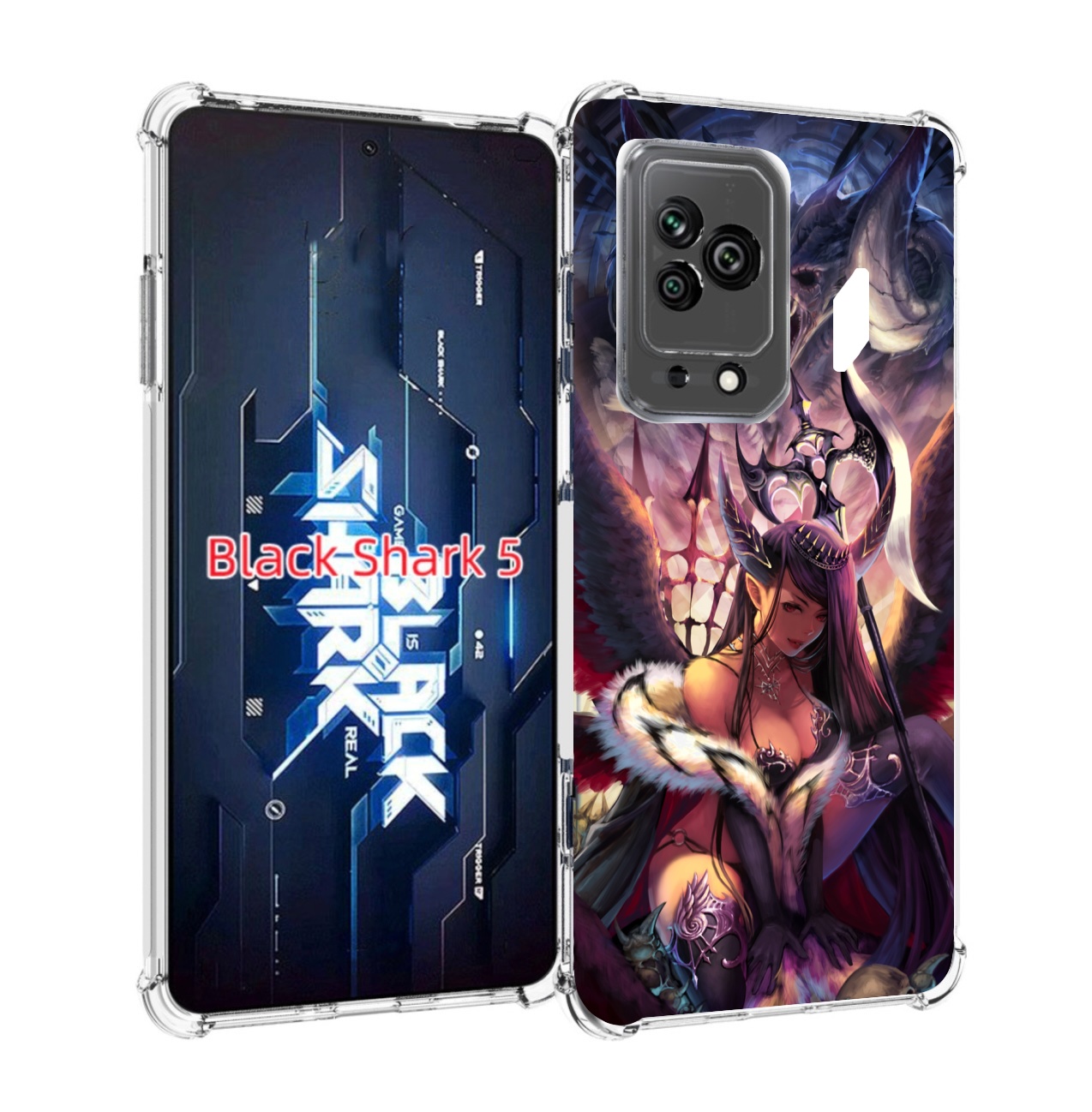 

Чехол MyPads девушка с демоном на фоне женский для Xiaomi Black Shark 5, Прозрачный, Tocco