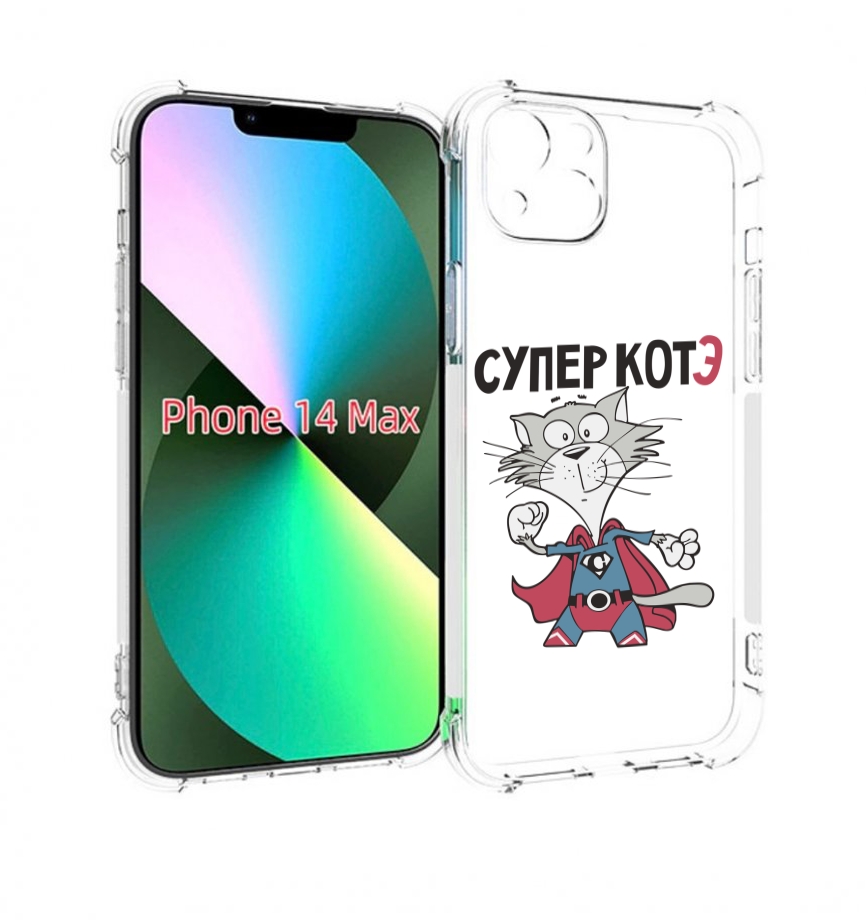 

Чехол MyPads супер-котэ для iPhone 14 Plus (6.7), Прозрачный, Tocco