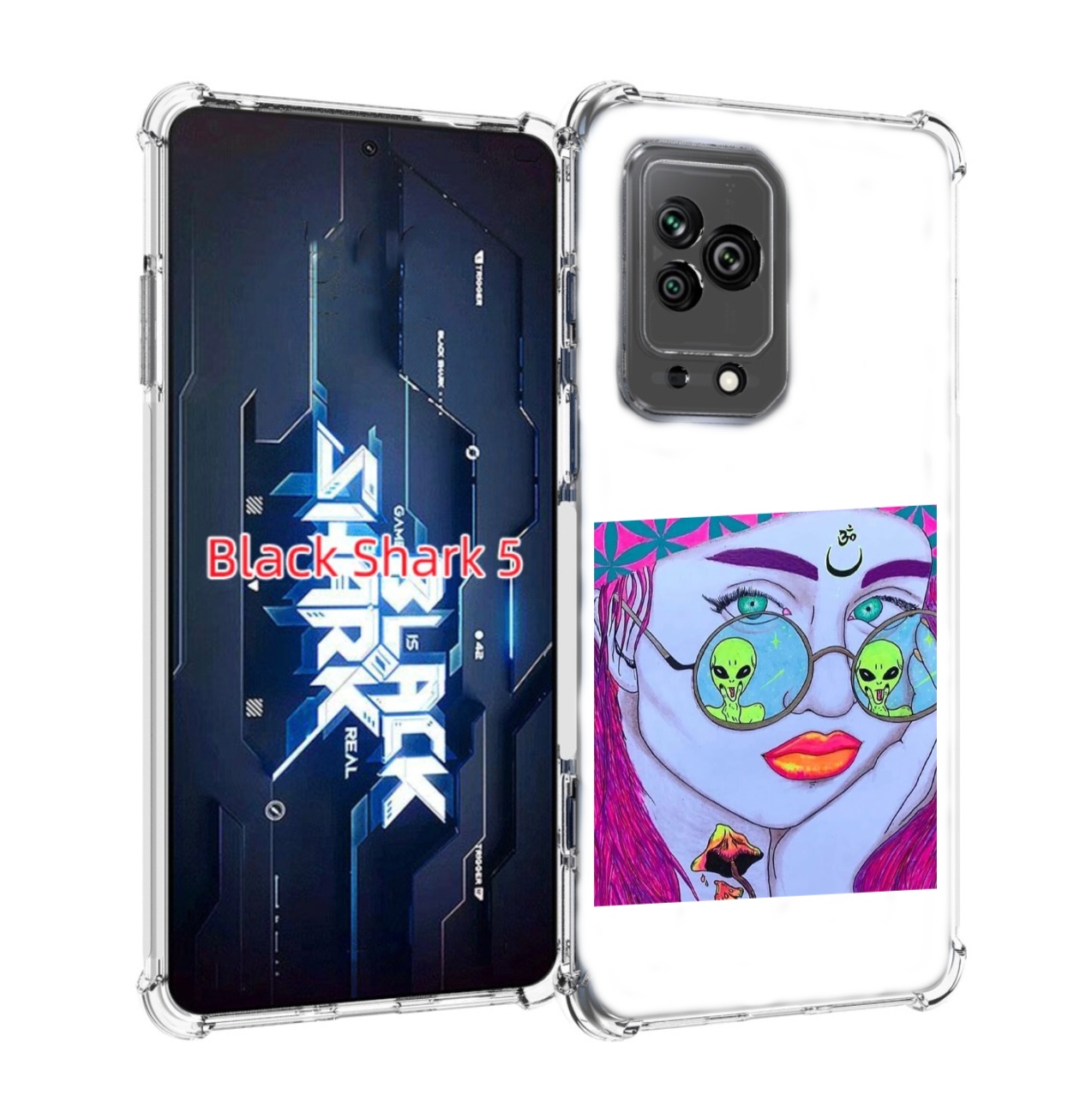Чехол MyPads девушка с инопланетянами в очках женский для Xiaomi Black Shark 5 Tocco