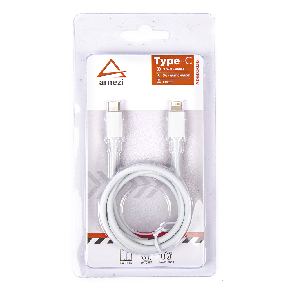 

Дата-кабель ARNEZI A0605036 USB Type-C - Lightning, 1 м, белый, A0605036