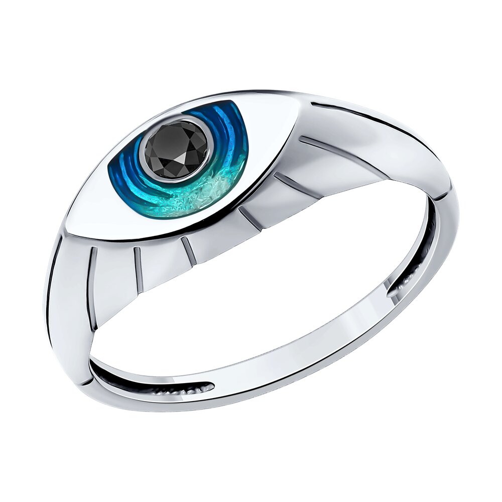 

Кольцо из серебра р. 19,5 SOKOLOV 94014142, фианит\эмаль, 94014142