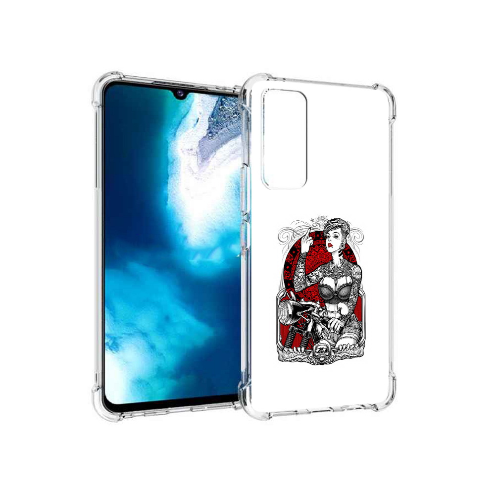 Чехол MyPads Tocco для Vivo V20 SE девушка на мотоцикле (PT155663.407.308)