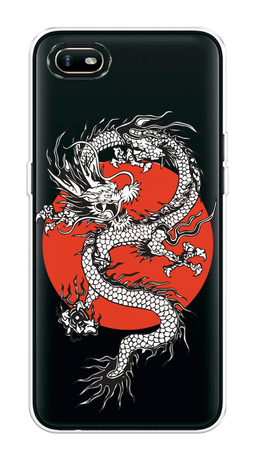 

Чехол на Oppo A1k "Восходящий дракон", Белый;черный;красный, 252150-1