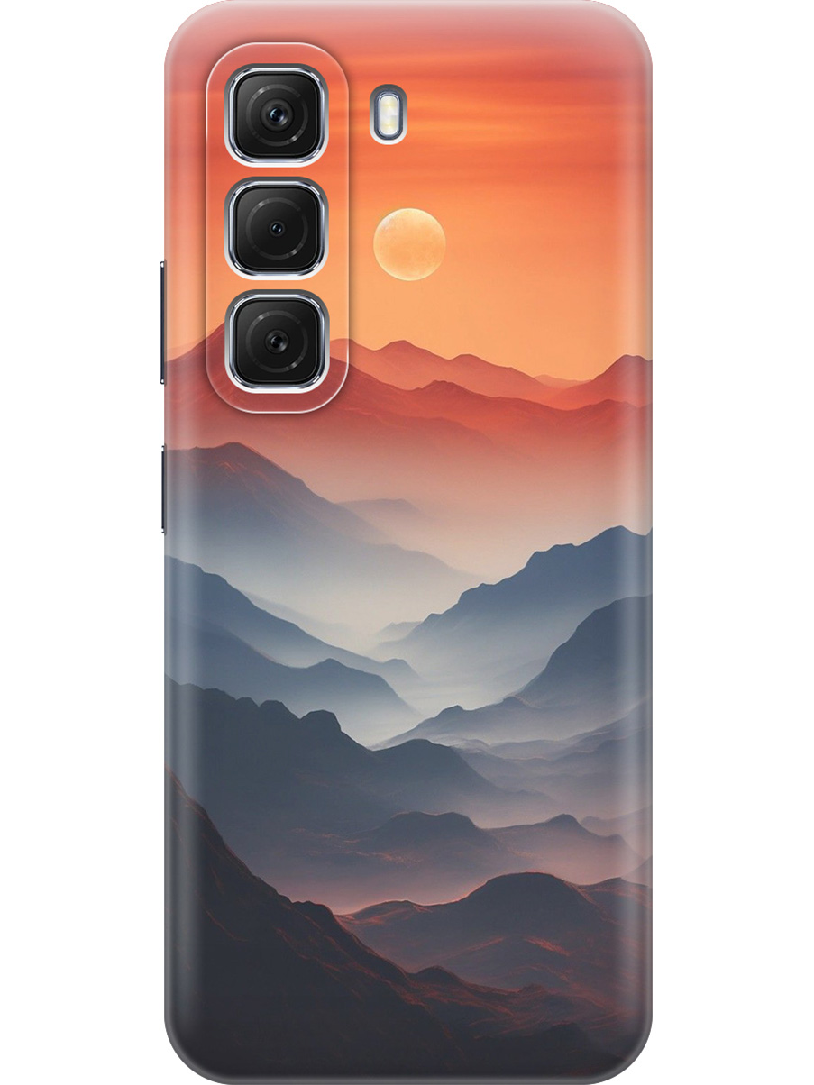 

Силиконовый чехол на Infinix Hot 50 4G с принтом "Луна над горами", Прозрачный;оранжевый;черный, 786718741