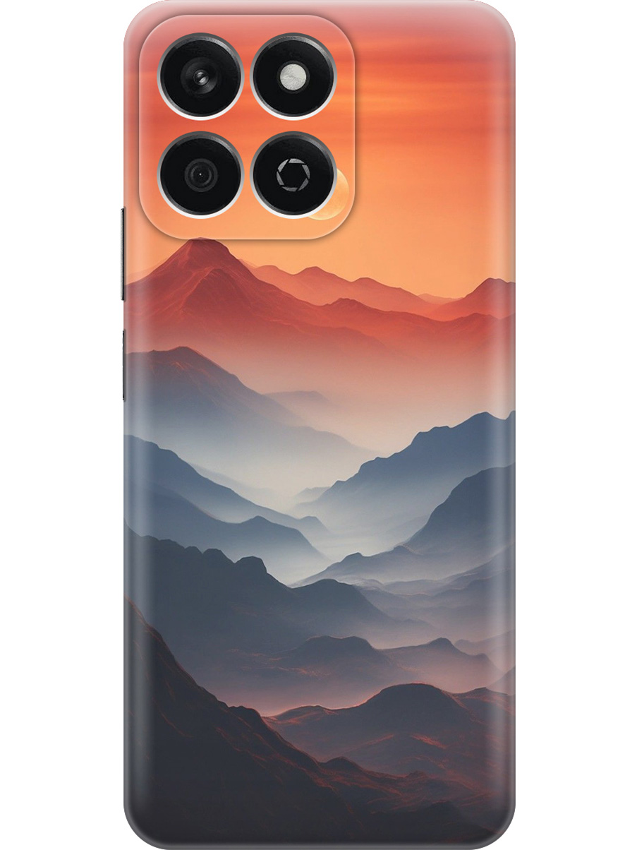 

Силиконовый чехол на Honor X7C с принтом "Луна над горами", Прозрачный;оранжевый;черный, 786720541