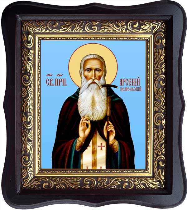 

Арсений Комельский, Вологодский преподобный игумен. Икона на холсте.