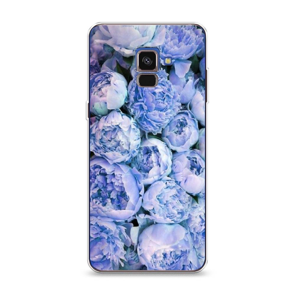 

Чехол Awog на Samsung Galaxy A8 2018 "Пионы голубые", Разноцветный, 25450-8