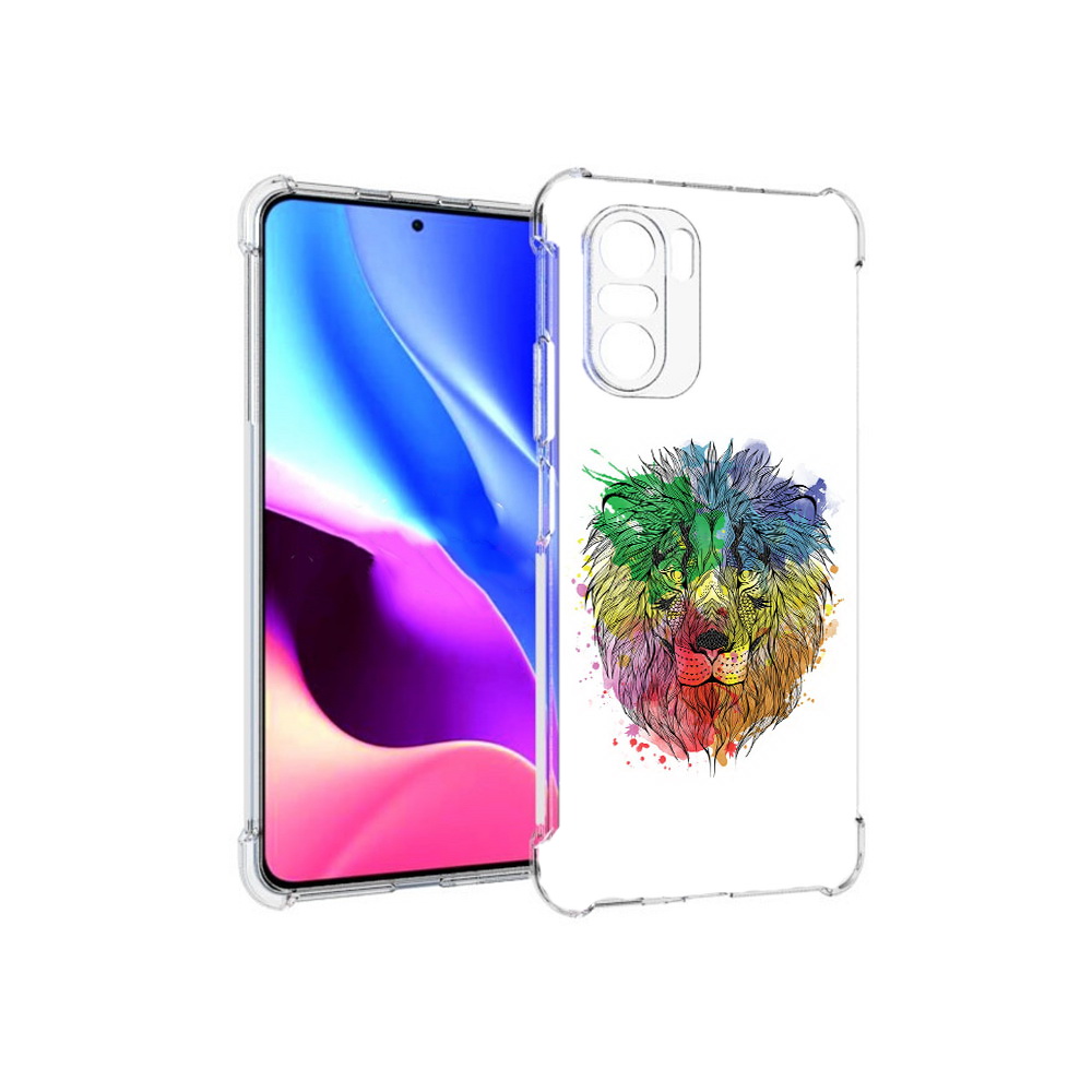 

Чехол MyPads Tocco для Xiaomi Redmi K40 разноцветный гордый лев (PT158239.260.573), Прозрачный, Tocco