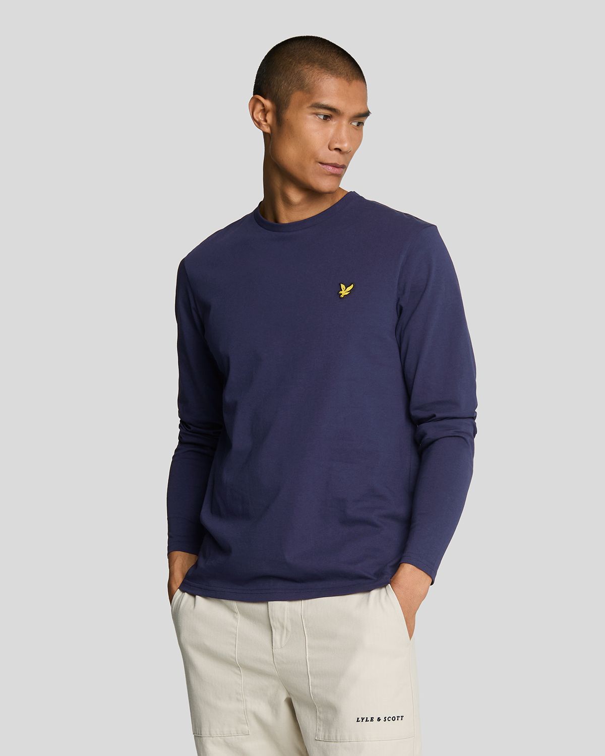

Лонгслив мужской Lyle & Scott Plain L/S T-Shirt синий M, Plain L/S T-Shirt