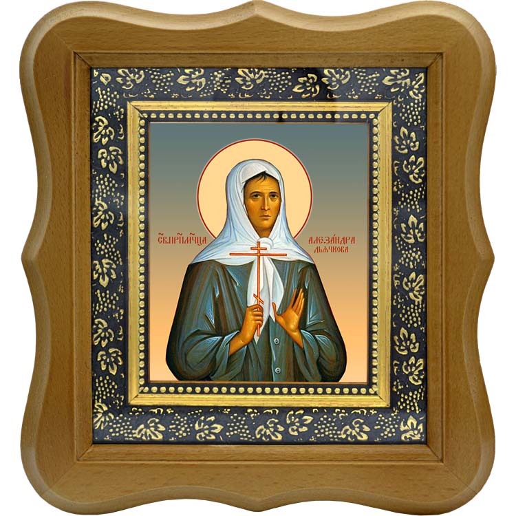 

Александра Дьячкова, послушница, преподобномученица. Икона на холсте.