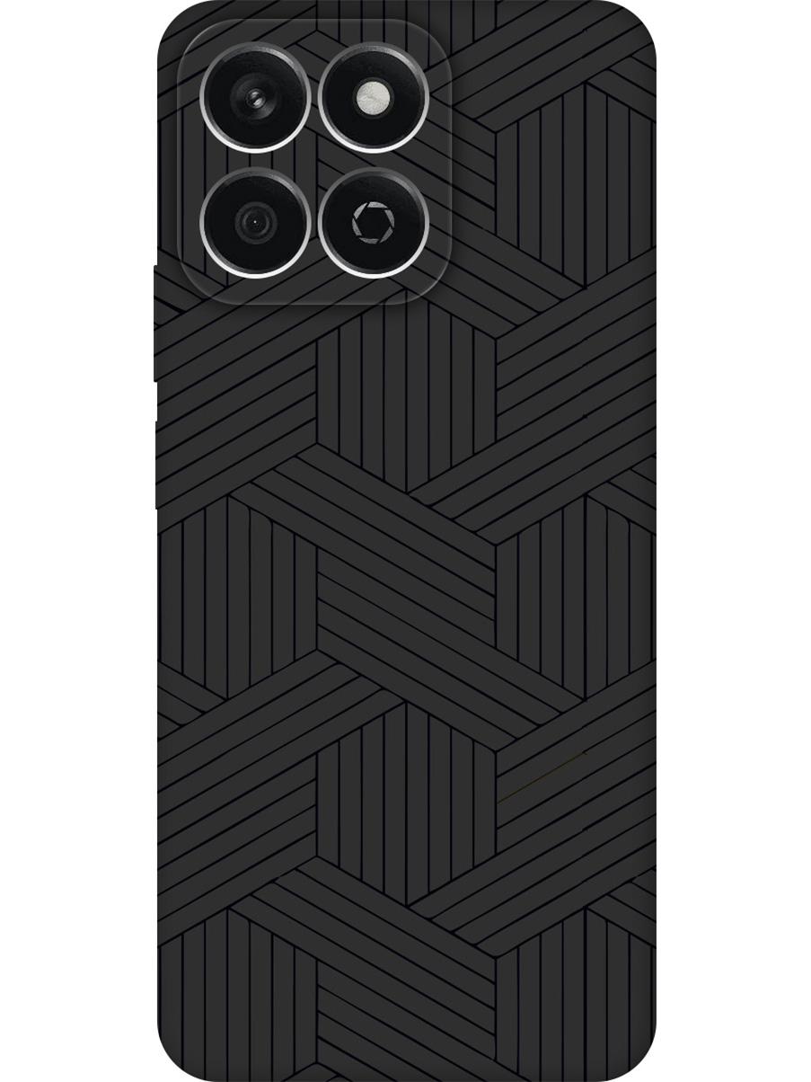 

Силиконовый чехол на Honor X7C с принтом "Милый узор" матовый черный, 786720532