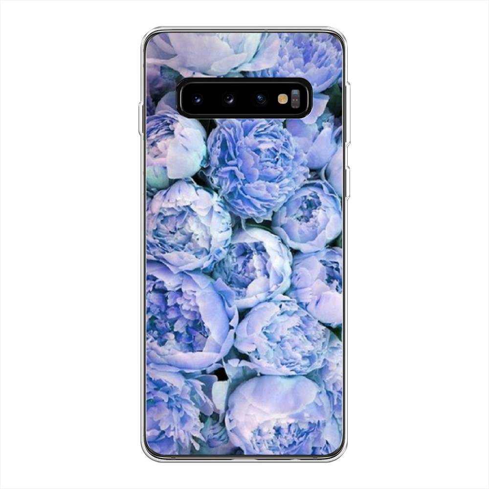 

Чехол Awog на Samsung Galaxy S10 + "Пионы голубые", Разноцветный, 27150-8