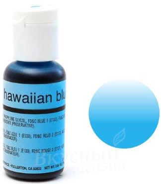 фото Краска для аэрографа голубая hawaiian blue chefmaster, 18 гр.