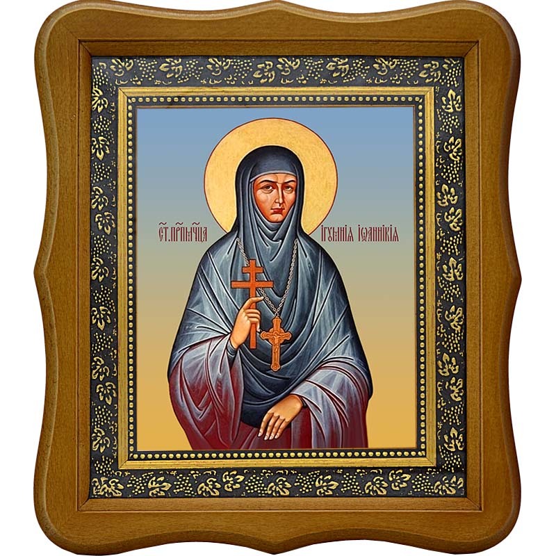 

Иоанникия Кожевникова, игумения, преподобномученица. Икона на холсте.