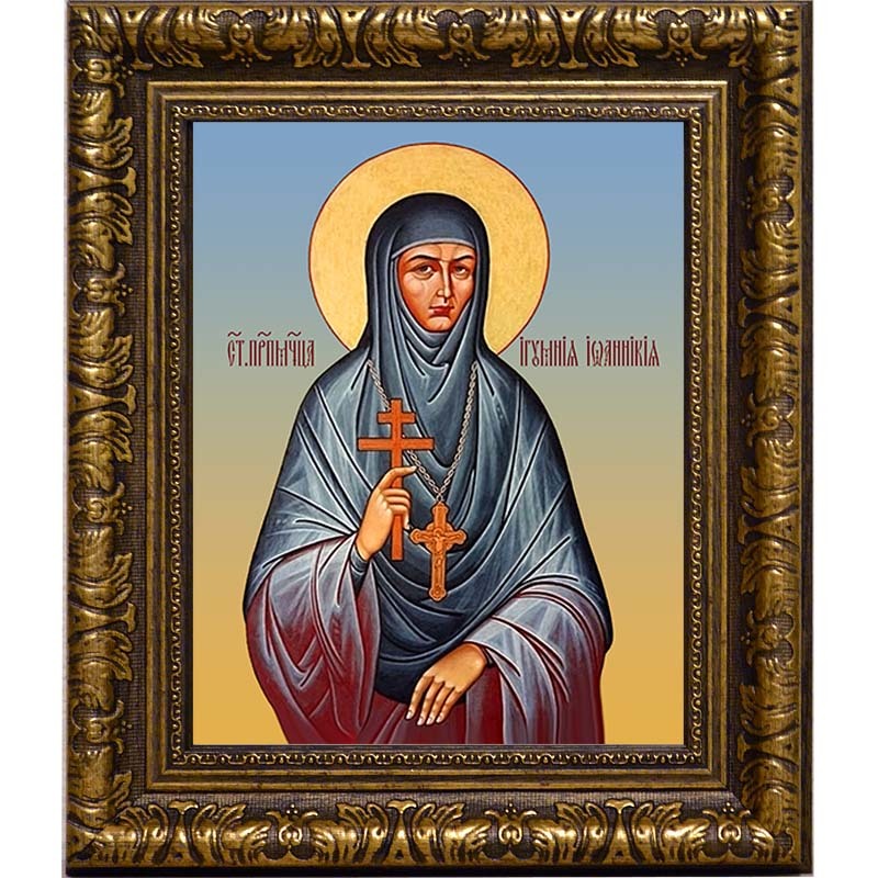 

Иоанникия Кожевникова, игумения, преподобномученица. Икона на холсте.