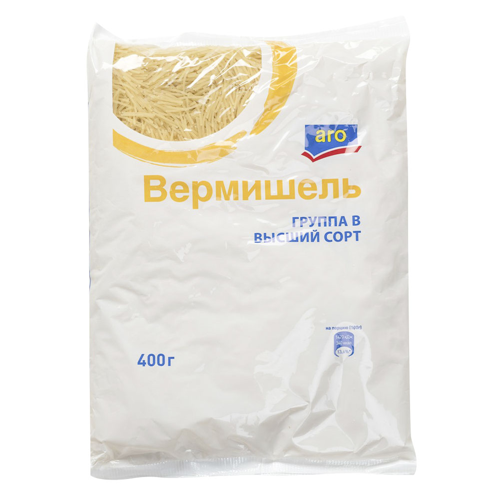 

Макаронные изделия Aro вермишель паутинка 400 г