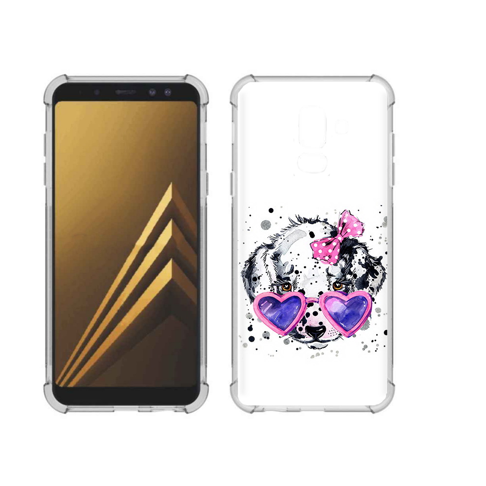 

Чехол MyPads Tocco для Samsung Galaxy A6+ (2018) долматинец в очках (PT111520.594.337), Прозрачный, Tocco