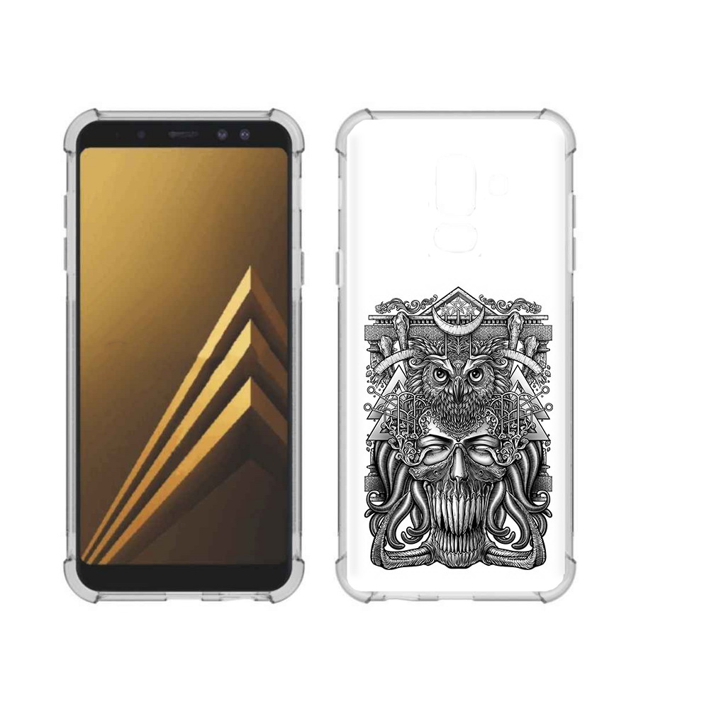 

Чехол MyPads Tocco для Samsung Galaxy A6+ (2018) зубастая сова (PT111520.594.369), Прозрачный, Tocco