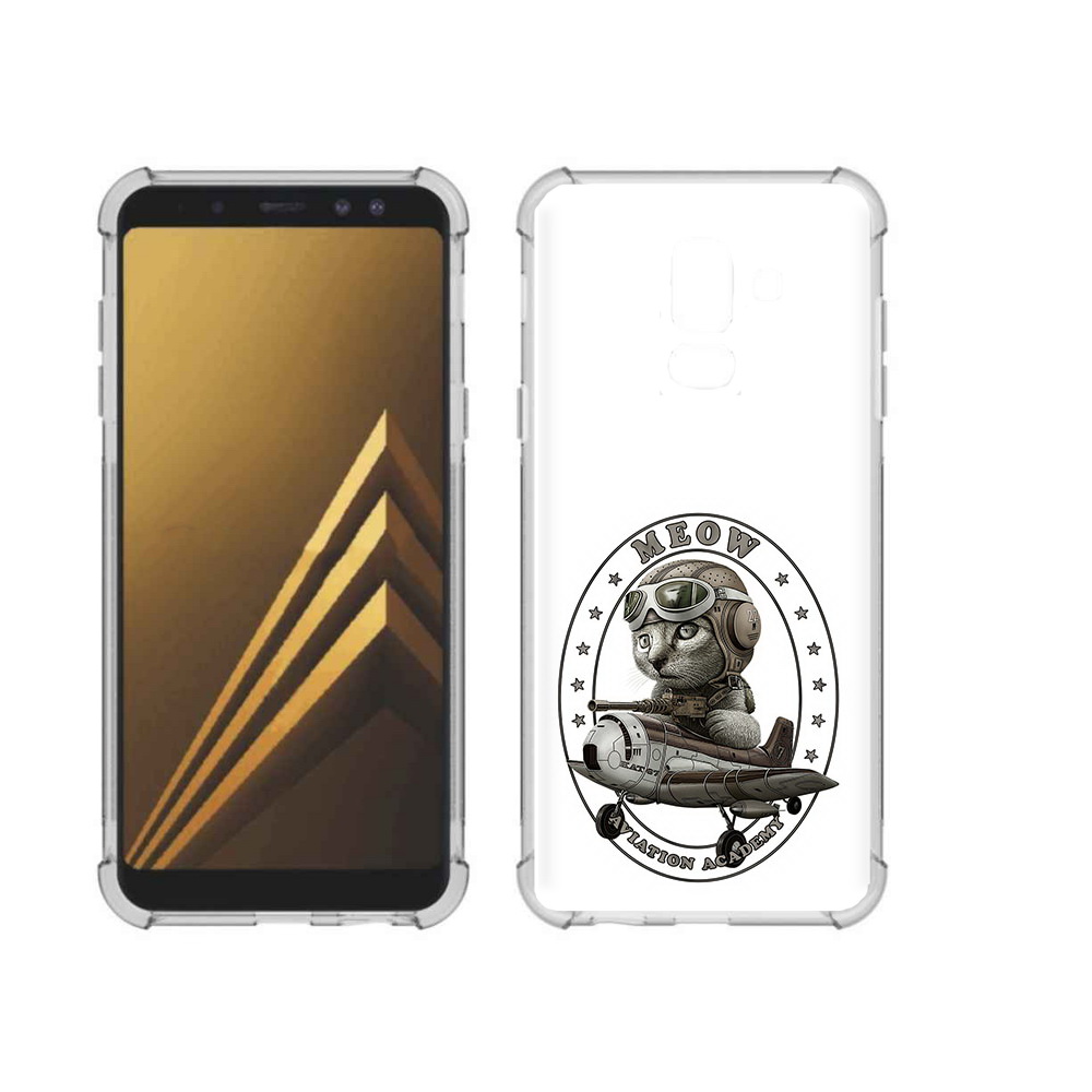 

Чехол MyPads Tocco для Samsung Galaxy A6+ (2018) кот в самолете (PT111520.594.395), Прозрачный, Tocco