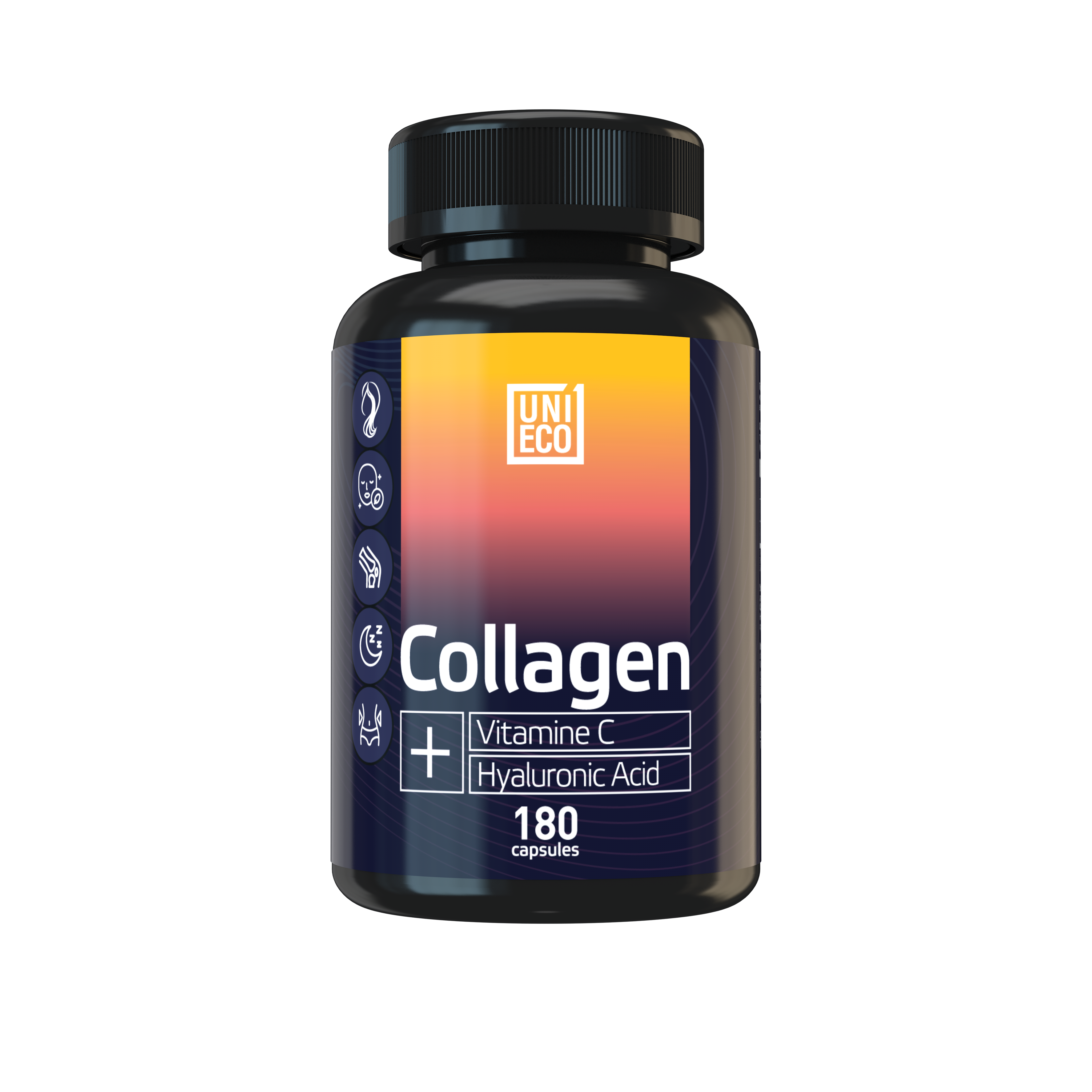 Купить Коллаген морской с витамином С и гиалуроновой кислотой UNIECO капсулы 400 мг 180 шт.