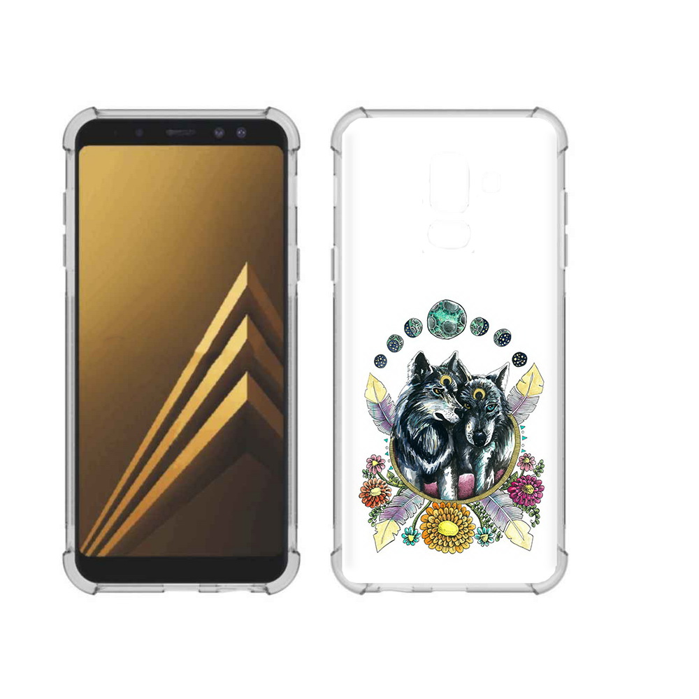 

Чехол MyPads Tocco для Samsung Galaxy A6+ (2018) красивые волки абстракция, Прозрачный, Tocco